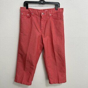 Vintage Y2K 2002 Levis 577 Women’s Sz 12 Cropped Denim Jeans Salmon Pink Rare
